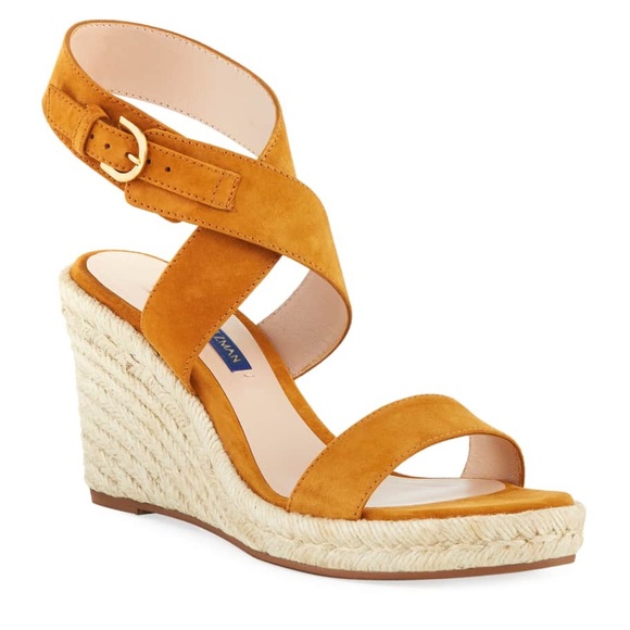 Stuart Weitzmann Lexia Suede Wedge Espadrille Sandals - Picture 2 of 13